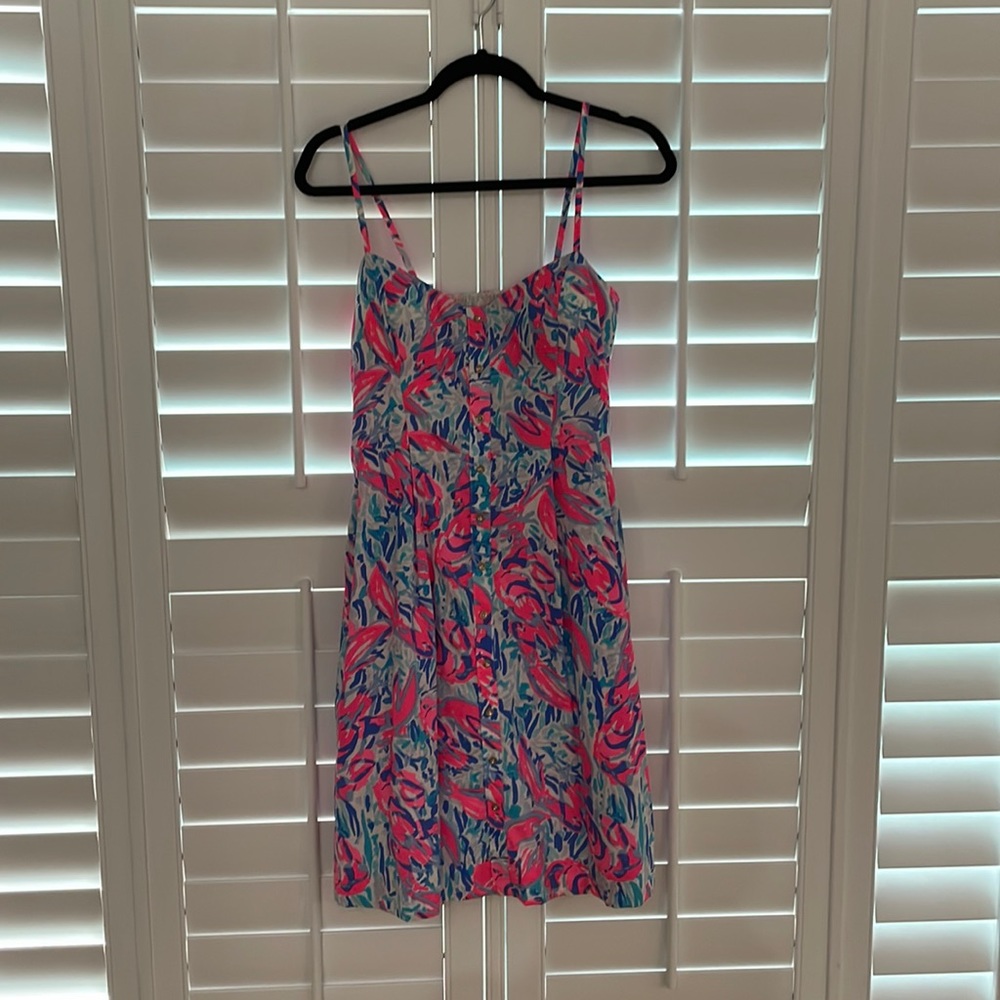 lilly pulitzer pink and blue dress